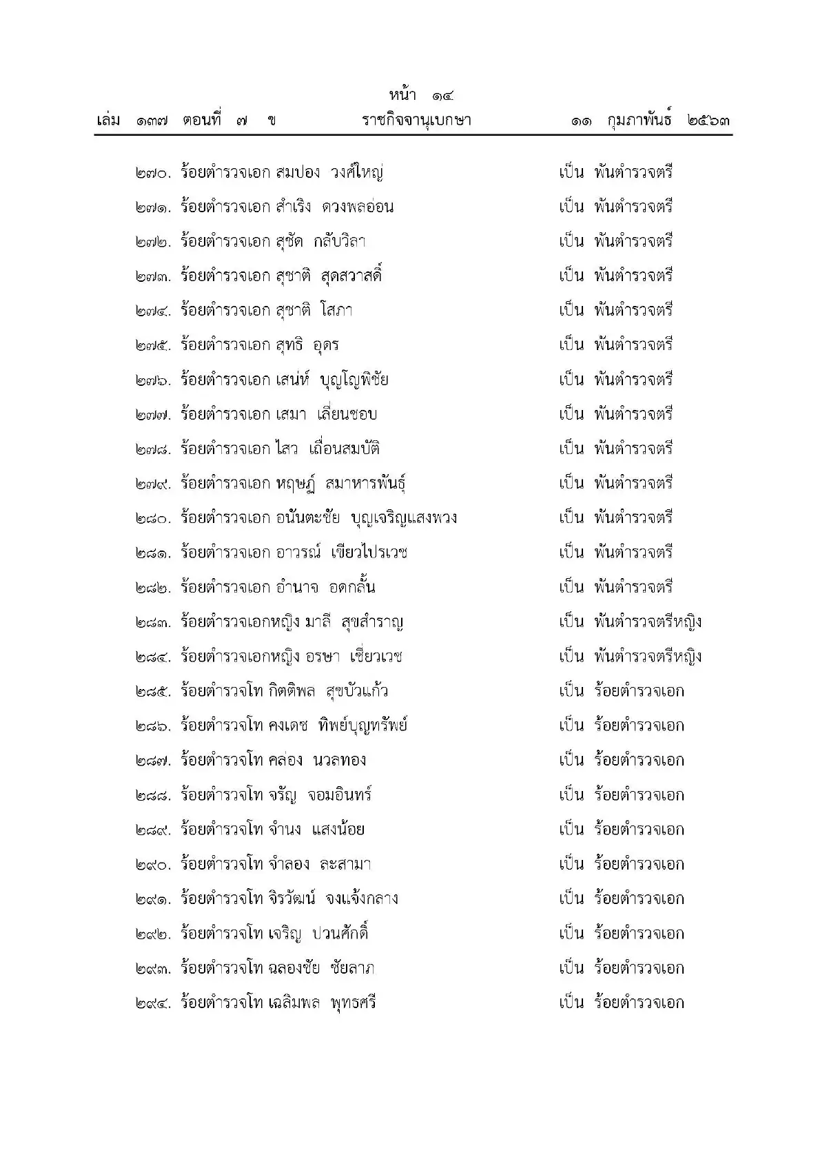 พระราชทานยศตำรวจเป็นกรณีพิเศษ 499 นาย