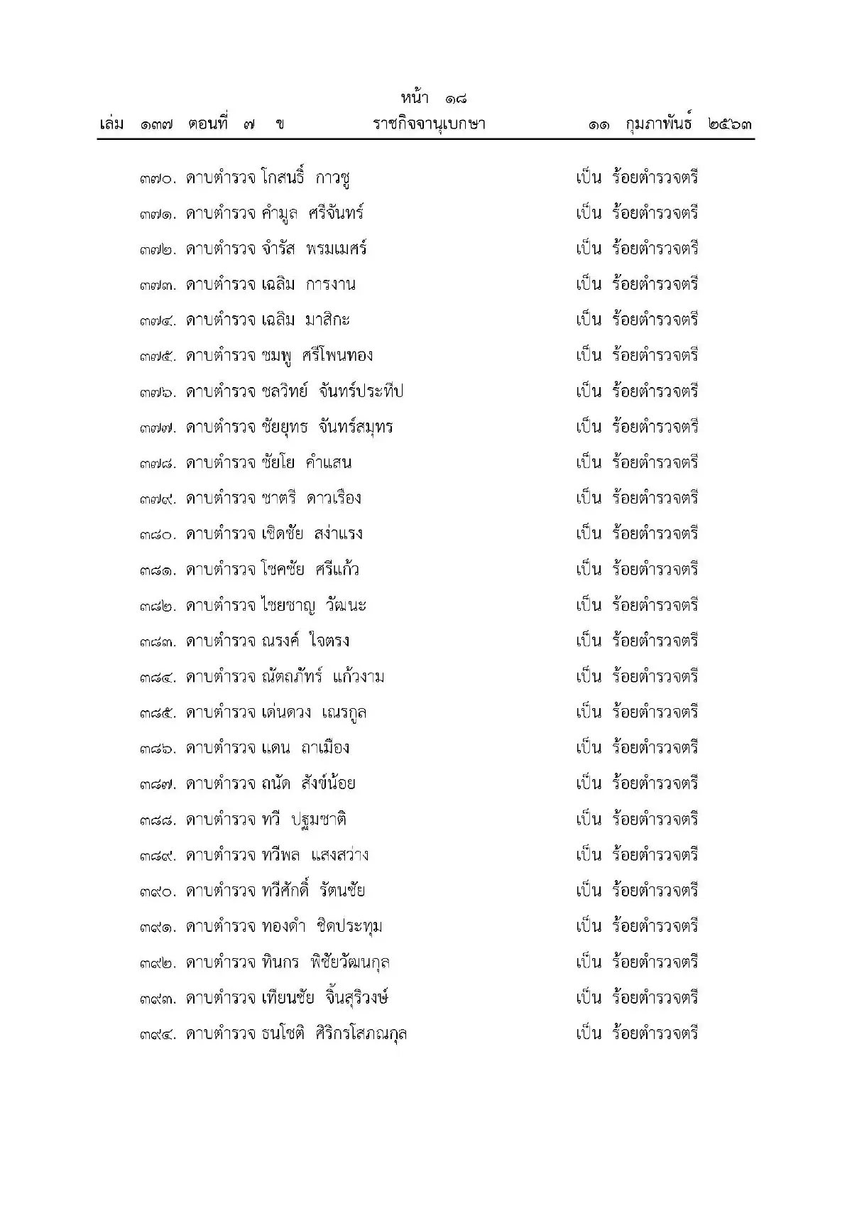 พระราชทานยศตำรวจเป็นกรณีพิเศษ 499 นาย