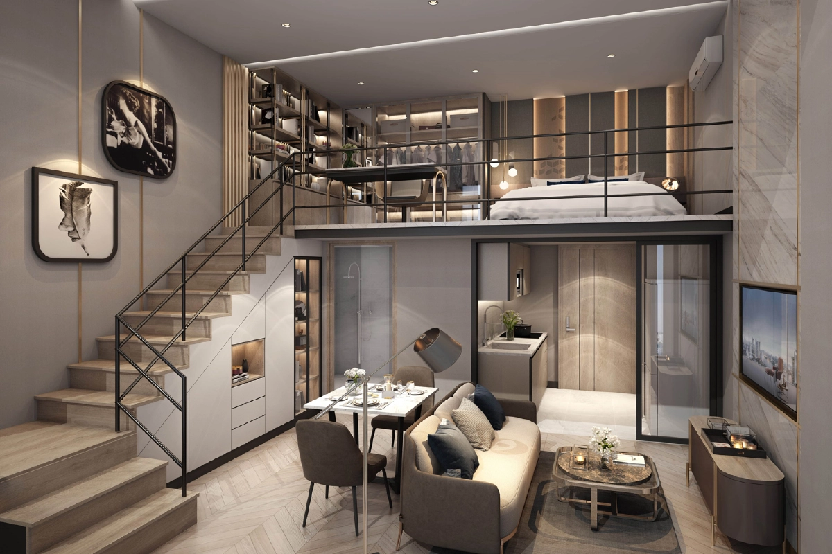 มันจี๊ดตรงนี้ ! “ณ รีวา เจริญนคร” 1 ห้องนอน Loft ยูนิต 30 ตรม.แต่ได้พื้นที่ใช้สอยเหมือนบ้านสองชั้น