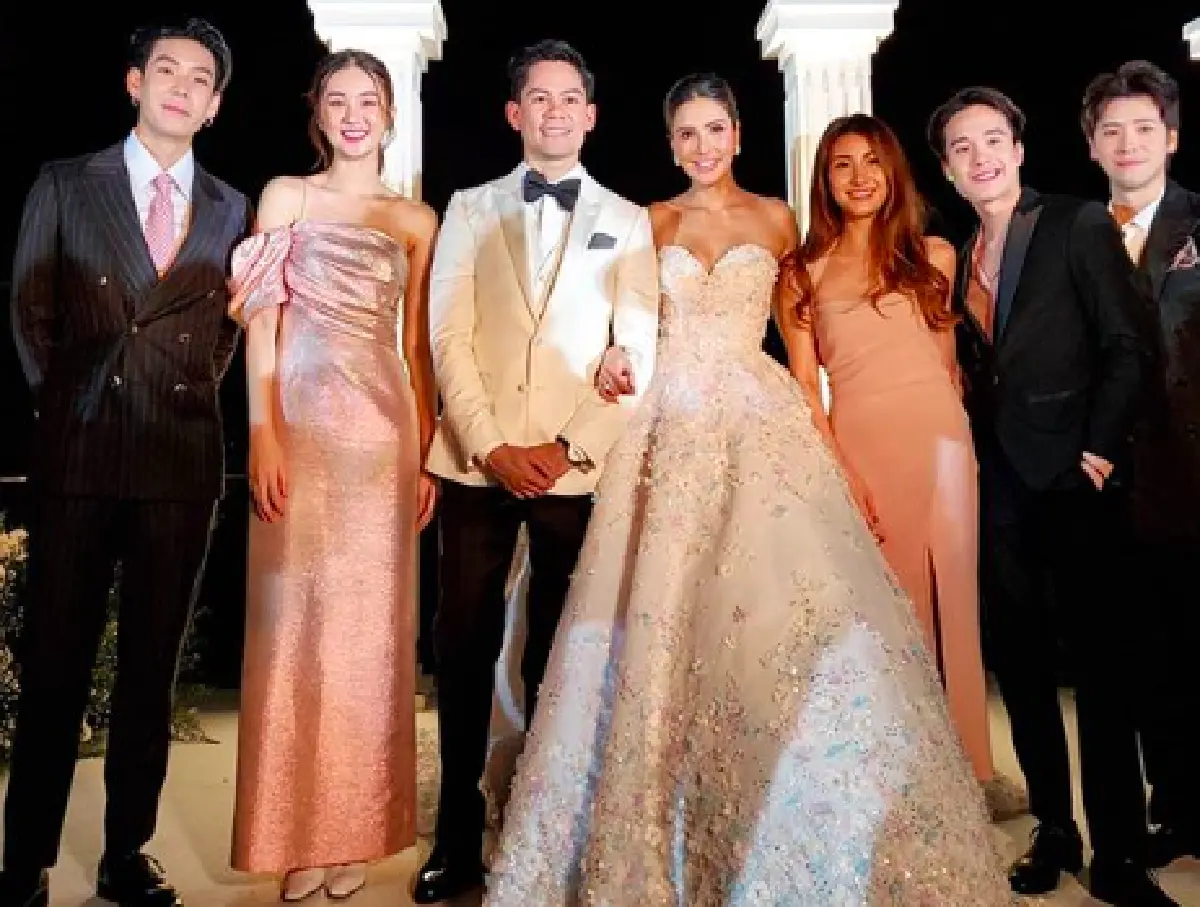 ส่องภาพเหล่าคนดัง-คนบันเทิงจากทุกแวดวงร่วมงานวิวาห์ “กรณ์-ศรีริต้า”