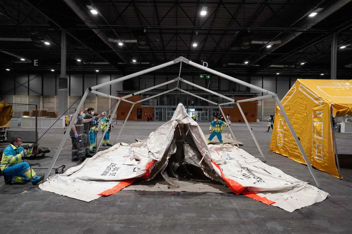 สเปนวิกฤตเปลี่ยนศูนย์ประชุมระดับโลกกลายเป็นโรงพยาบาลสนาม