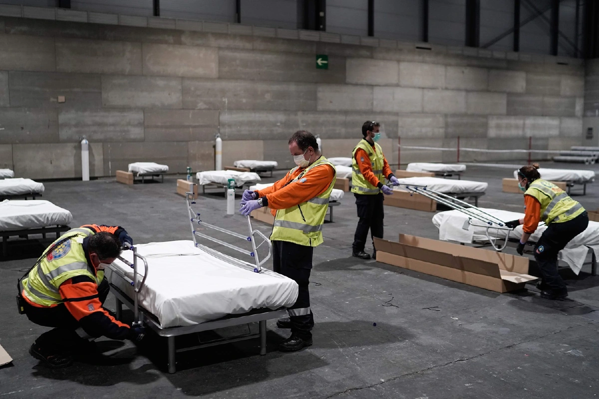 สเปนวิกฤตเปลี่ยนศูนย์ประชุมระดับโลกกลายเป็นโรงพยาบาลสนาม