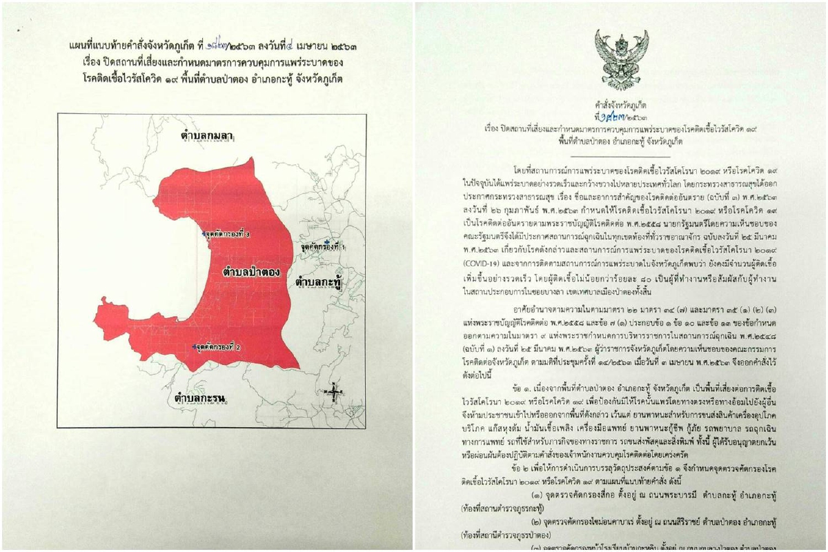 ภูเก็ตประกาศปิด "ป่าตอง" วัดไข้ทุกคนในพื้นที่หาผู้ติดเชื้อโควิด ภูเก็ตประกาศปิด "ป่าตอง" วัดไข้ทุกคนในพื้นที่หาผู้ติดเชื้อโควิด