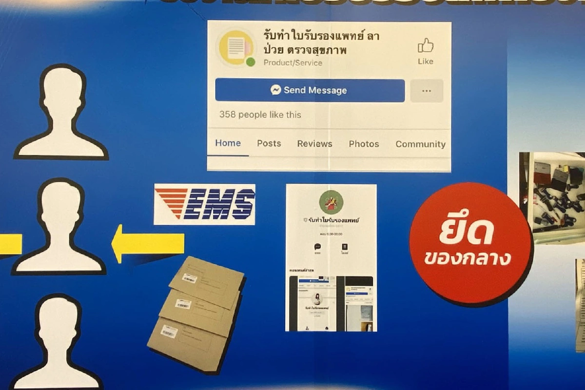 ตำรวจท่องเที่ยวรวบหนุ่มเปิดแอปพลิเคชันไลน์ รับทำใบรับรองผลตรวจโควิด-19ปลอม