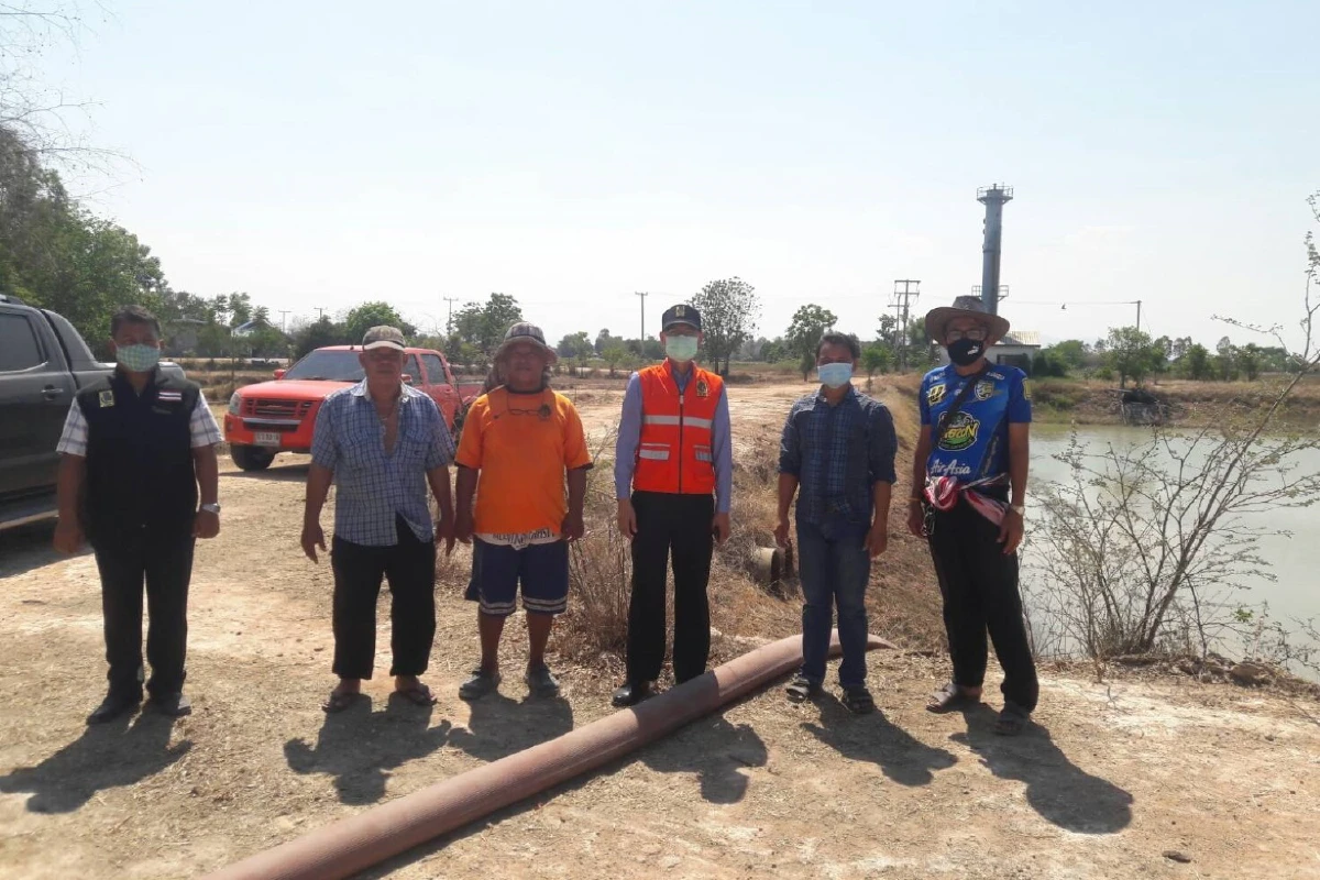 ปภ.เขต2สุพรรณฯส่งเครื่องสูบน้ำระยะไกล ช่วยกาญจน์แก้แล้งอ.ห้วยกระเจา