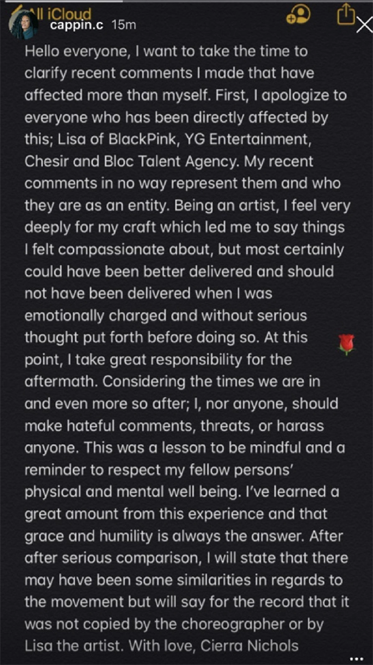  “ลิซ่า BLACKPINK” ถูก “นักออกแบบท่าเต้นผิวสี” อ้างเลียนแบบท่าเต้น สุดท้ายเจอชาว Blink ถล่มยับ