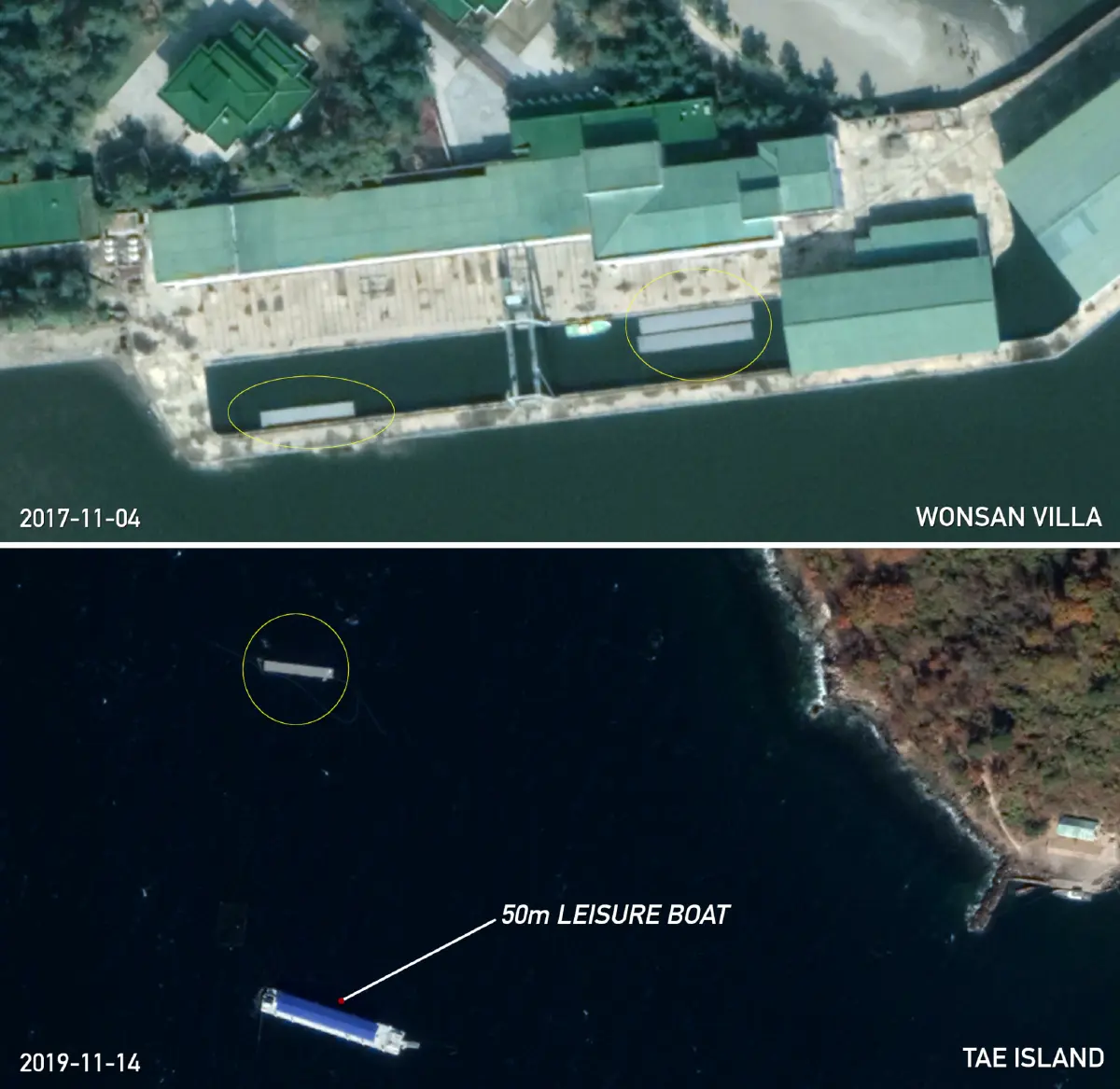 ดาวเทียมเผย เรือยอร์ชคิมจองอึน เทียบท่าวิลล่าหรูเมืองว็อนซาน