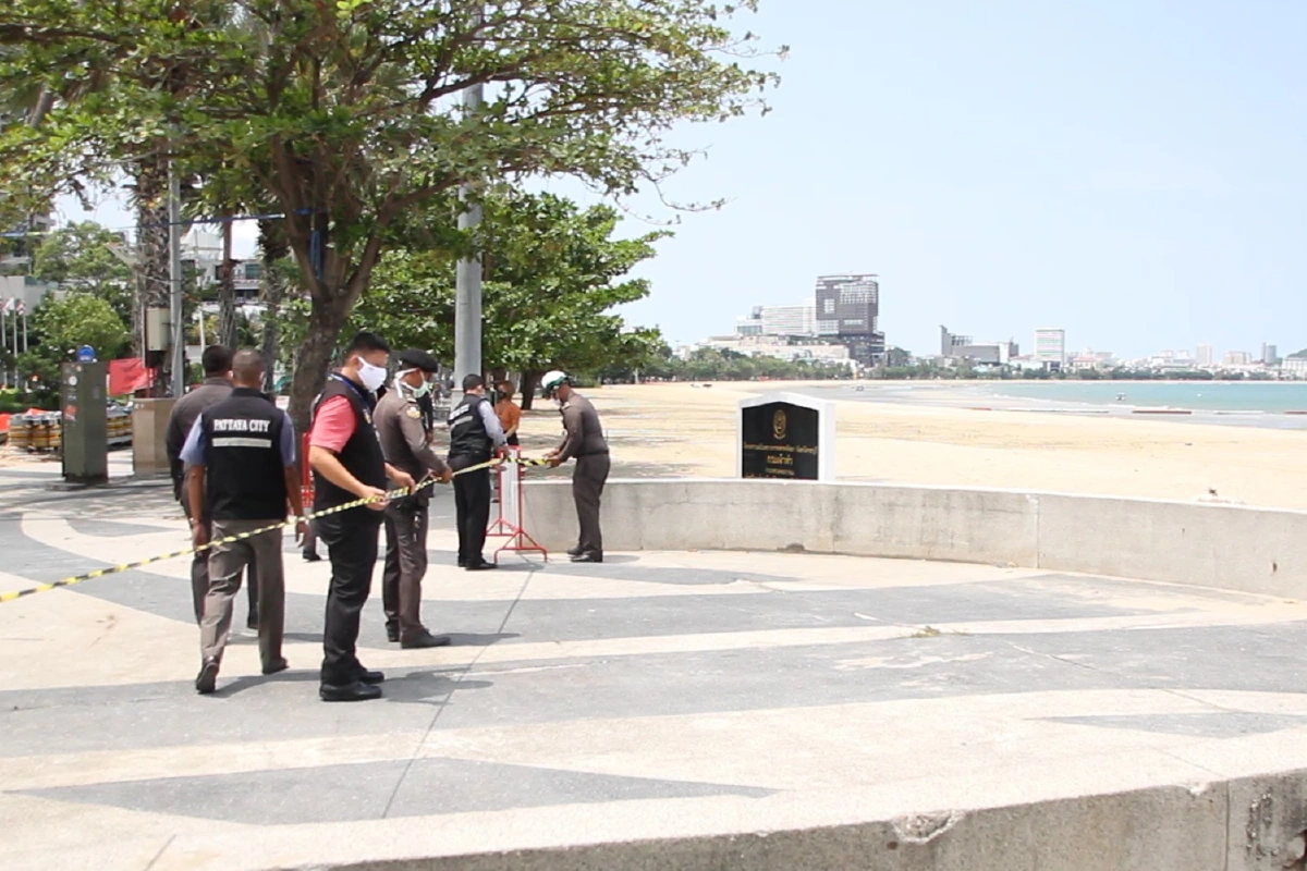 โควิด-19 : พัทยาปิดหาดป้องกันมั่วสุมผ่อนปรนทางเท้าเฉพาะออกกำลังกาย