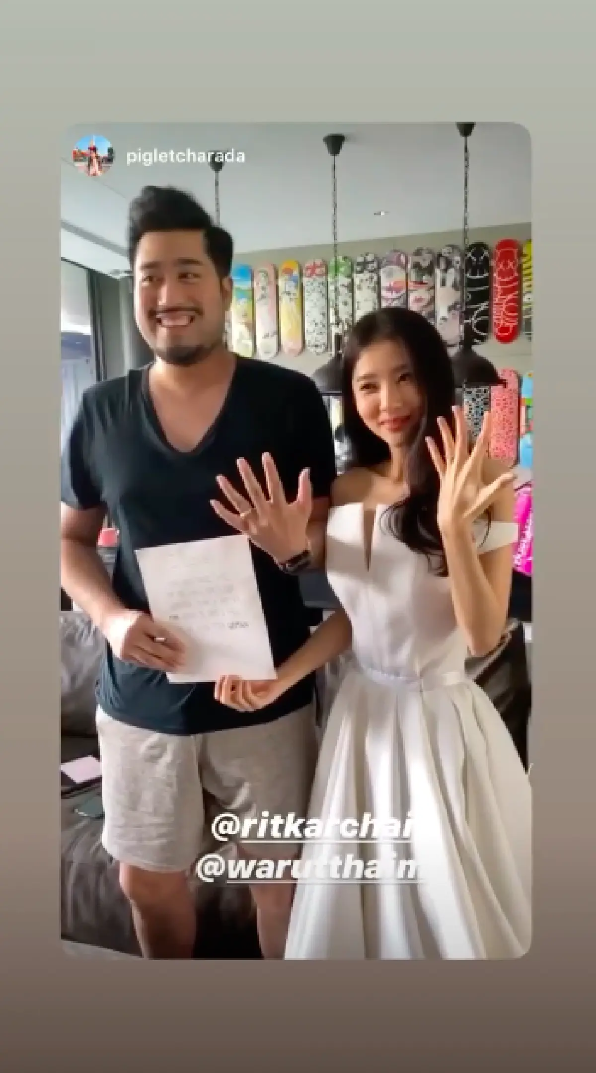 "เนย วรัฐฐา" สวมชุดเจ้าสาว ทำเซอร์ไพรส์ว่าที่เจ้าบ่าว “ฤทธิ์ กาไชย“ มีเซ็นใบคำสัญญาด้วย