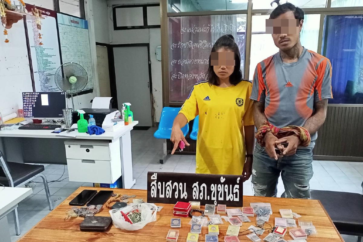 ตำรวจตามแกะรอยกล้องวงจรปิดจับ2ผัวเมียก่อเหตุลักทรัพย์ในกุฏิพระ ตำรวจตามแกะรอยกล้องวงจรปิดจับ2ผัวเมียก่อเหตุลักทรัพย์ในกุฏิพระ