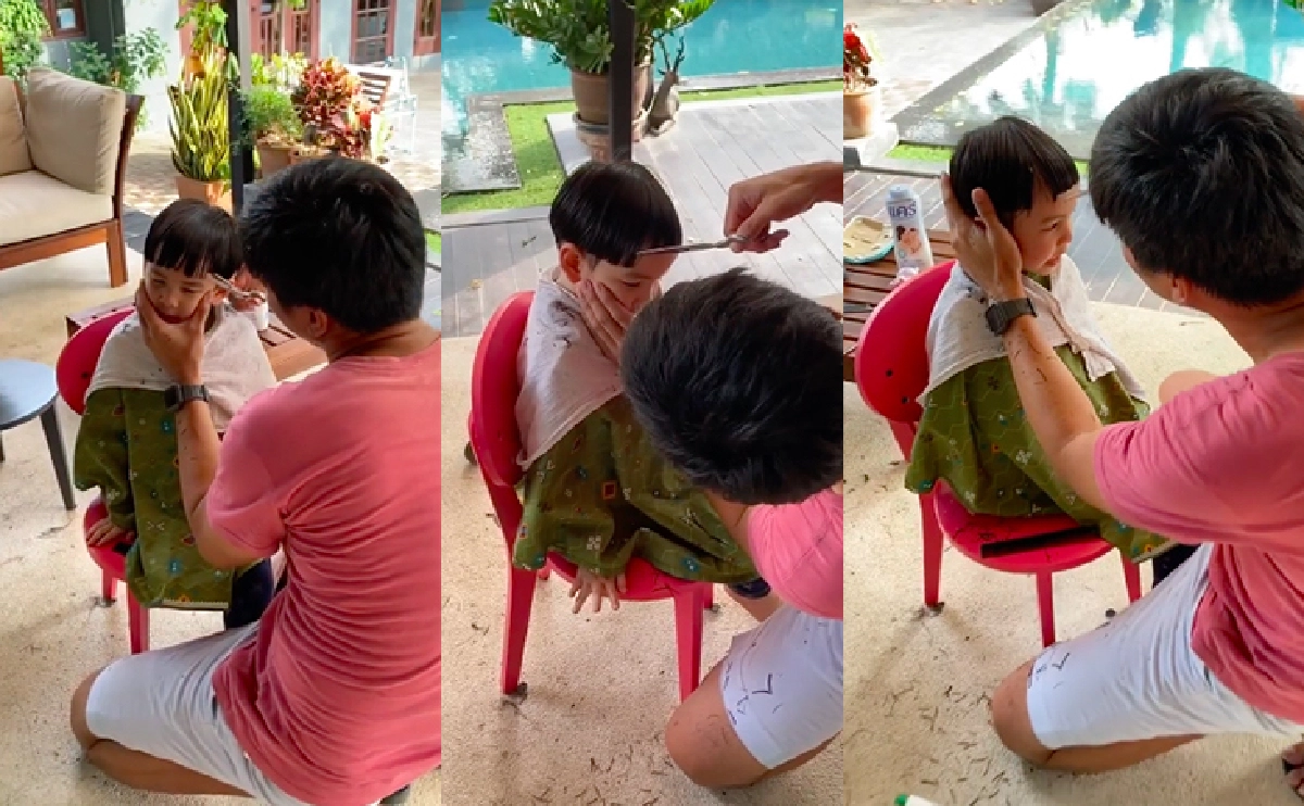 "น็อต วรฤทธิ์" ตัดผมให้ “น้องธัชช" ลูกชาย "แนน ชลิตา" ออกมาเป๊ะมาก