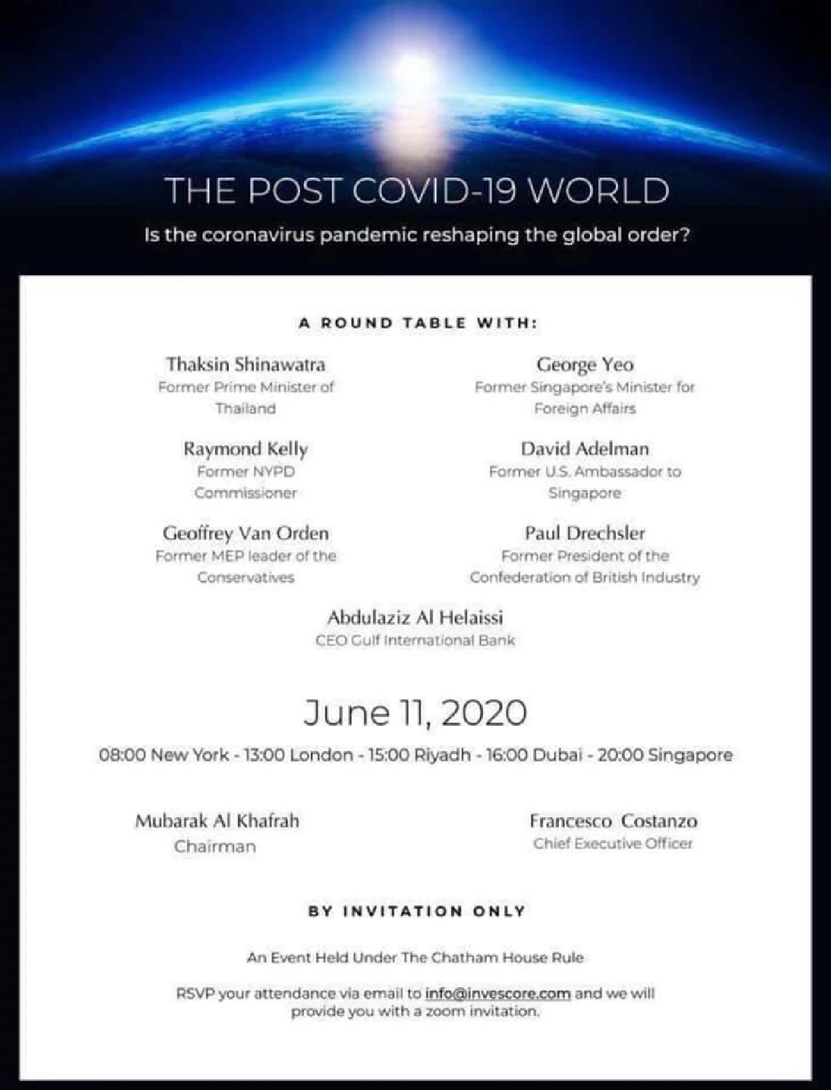 "ทักษิณ"ร่วมเวทีโลก วิเคราะห์สถานการณ์หลังโควิด