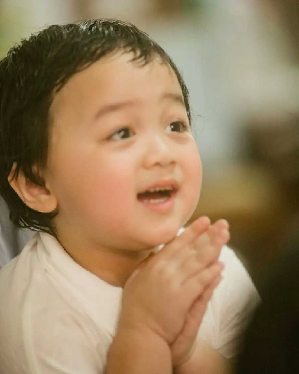 “ชมพู่” แต่งชุดไทยสุดสง่า พา “น้องสายฟ้า-น้องพายุ” และสามี เข้าวัดทำบุญ