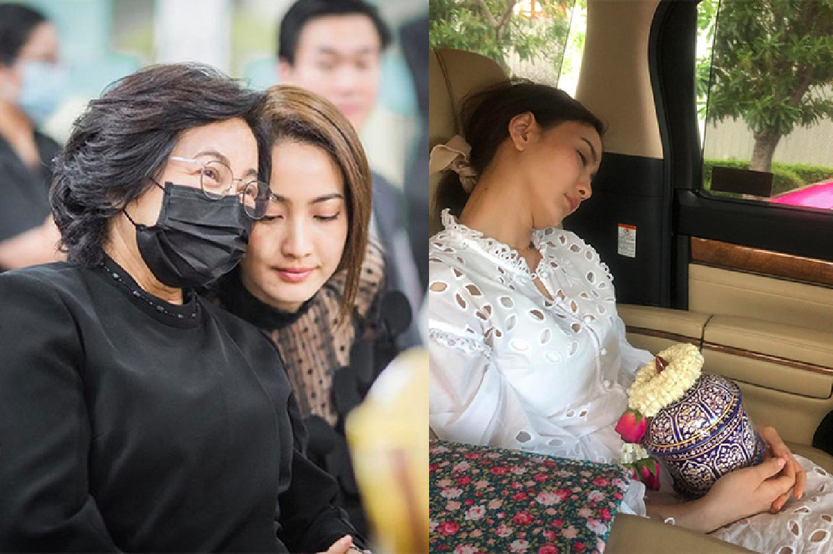 “แต้ว” เหนื่อยจากจัดงานศพจนหลับคาเบาะรถ แต่ยังคงกอดโกศเก็บอัฐิ “คุณพ่อณรงค์” ไม่ห่าง “แต้ว” เหนื่อยจากจัดงานศพจนหลับคาเบาะรถ แต่ยังคงกอดโกศเก็บอัฐิ “คุณพ่อณรงค์” ไม่ห่าง