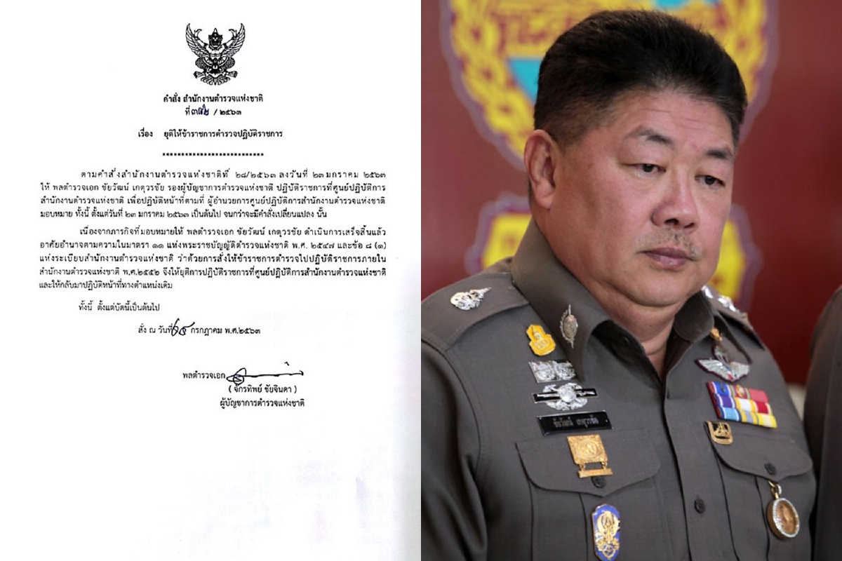 ผบ.ตร.คืนตำแหน่งให้บิ๊กช้างก่อนเกษียณอายุราชการพร้อมกัน ผบ.ตร.คืนตำแหน่งให้บิ๊กช้างก่อนเกษียณอายุราชการพร้อมกัน