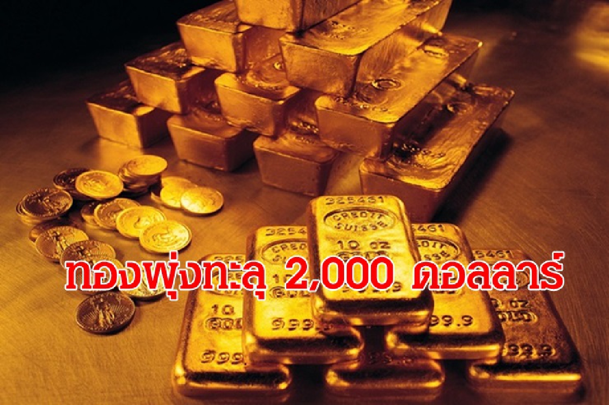 ทองคำปิดนิวไฮทะลุ2,000ดอลล์/ดาวโจนส์,น้ำมันขยับขึ้น ทองคำปิดนิวไฮทะลุ2,000ดอลล์/ดาวโจนส์,น้ำมันขยับขึ้น