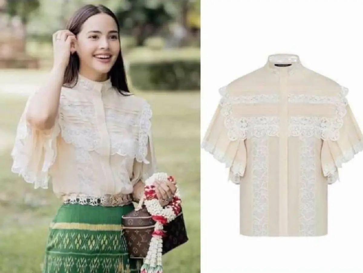 ถึงกับอึ้งหนักราคาเสื้อลูกไม้ที่ใส่ไปวัดของ “ญาญ่า อุรัสยา” ราคาเหยียบแสน