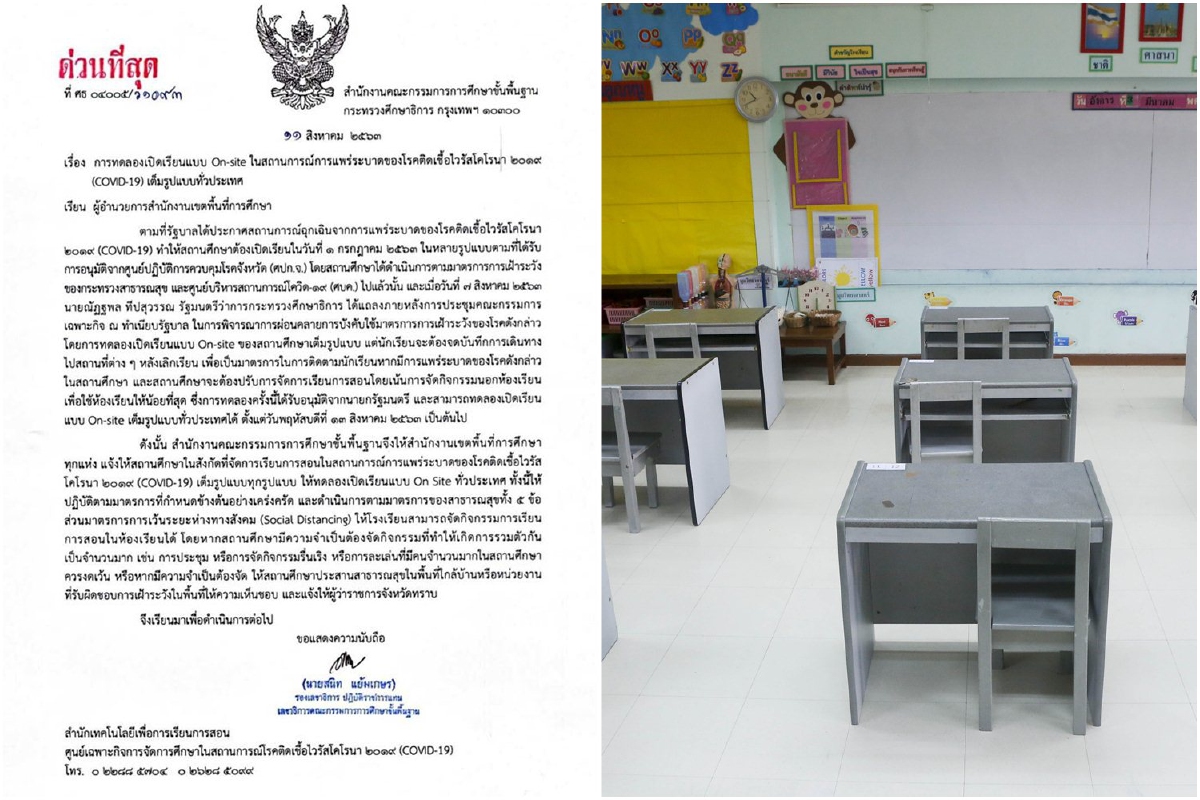 สพฐ.ให้สถานศึกษาทั่วประเทศทดลองเปิดเรียนปกติเต็มรูปแบบตั้งแต่13ส.ค.นี้ สพฐ.ให้สถานศึกษาทั่วประเทศทดลองเปิดเรียนปกติเต็มรูปแบบตั้งแต่13ส.ค.นี้