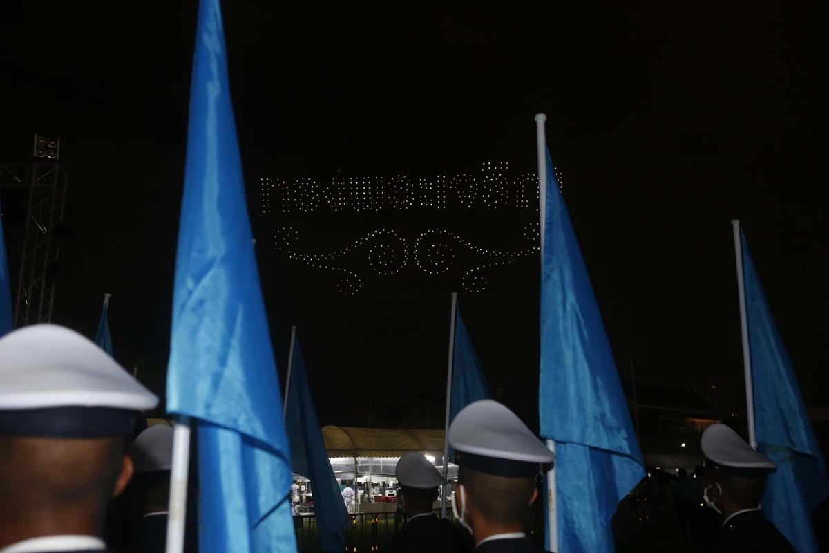 ประมวลภาพบินโดรนแปรอักษรเทิดพระเกียรติ วันเฉลิมพระชนมพรรษา