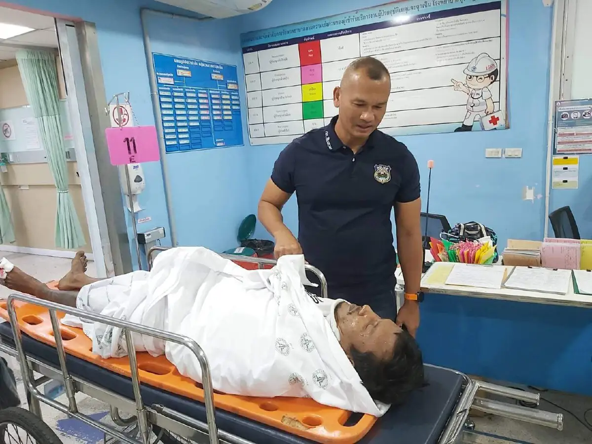 ถึงคราวซวย!คนร้ายก่อคดีโหดขี่จยย.แหกโค้งเจ็บหนักเลยถูกตร.รวบ