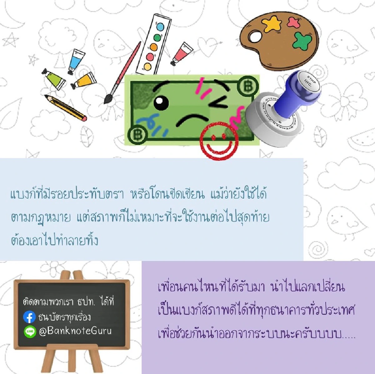 แบงก์ชาติแจงแล้ว ปั๊มข้อความบนธนบัตรไม่เหมาะสม วอนให้หยุดทำ