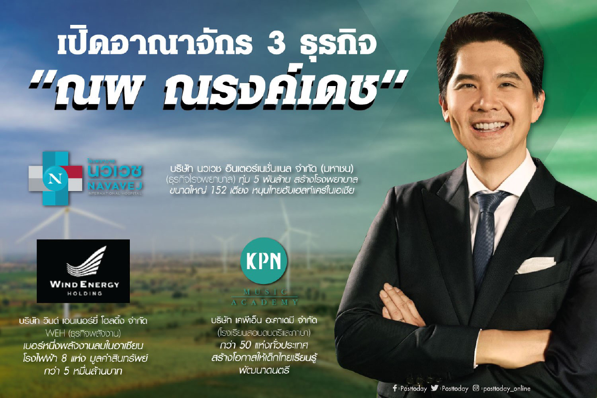 เปิดอาณาจักร 3 ธุรกิจ “ณพ ณรงค์เดช” เปิดอาณาจักร 3 ธุรกิจ “ณพ ณรงค์เดช”
