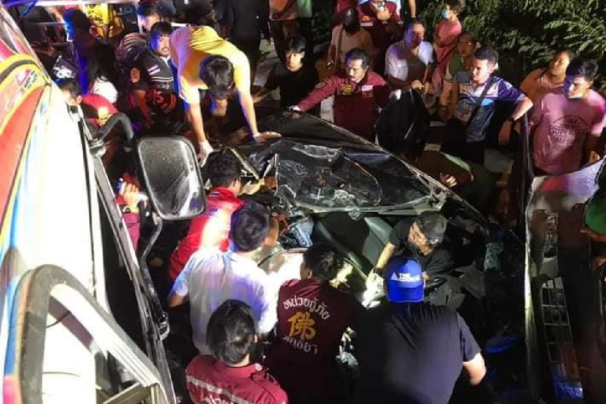 เก๋งแหกโค้งชนราวสะพานประสานงานพ่วง18ล้มดับ3ศพ