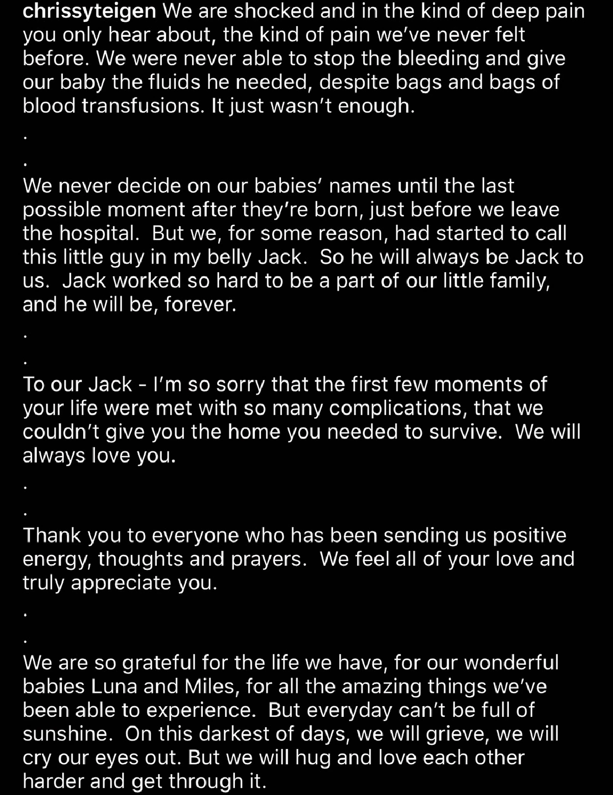 สุดเศร้า! คริสซี ไทแกน ภรรยา จอห์น เลเจนด์ แท้งลูกหลังเกิดภาวะครรภ์เป็นพิษ