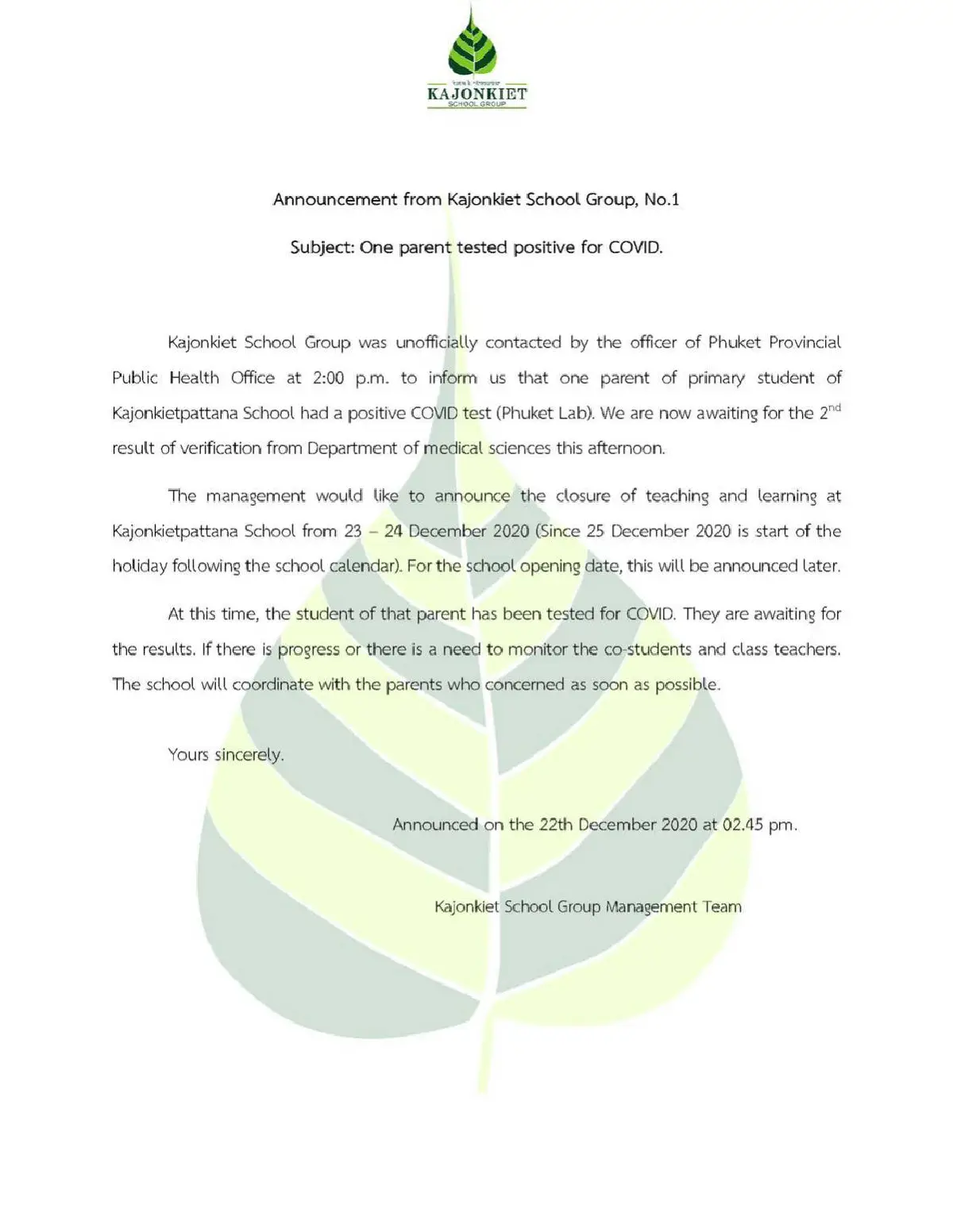 โผล่ใต้!ภูเก็ตพบติดโควิดอีก1รายเป็นผู้ปกครองนร.