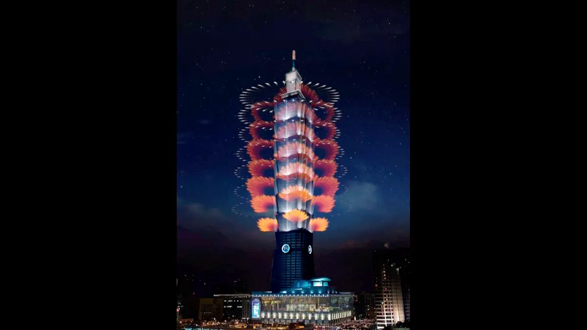 ไต้หวันชวนชมพลุเคาท์ดาวน์จากตึกไทเป 101