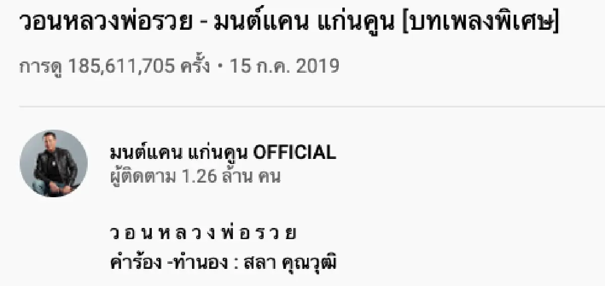 “มนต์แคน แก่นคูน” มาแรงจัด! คว้าแชมป์ยอดเข้าชม YouTube ในไทย 2020 สูงสุด แซง BLACKPINK