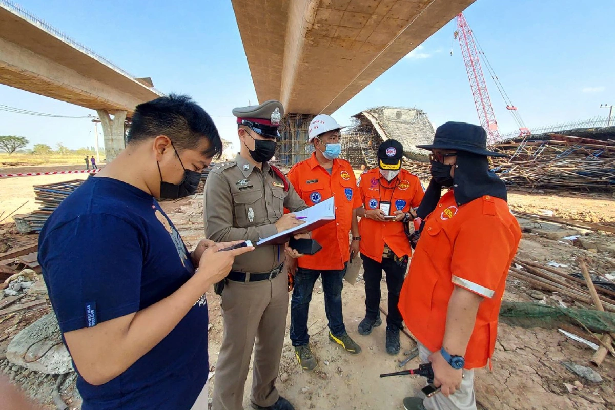 สะพานวงแหวนโคกสูงพังถล่มคนงานไทย-ต่างด้าวเจ็บระนาว