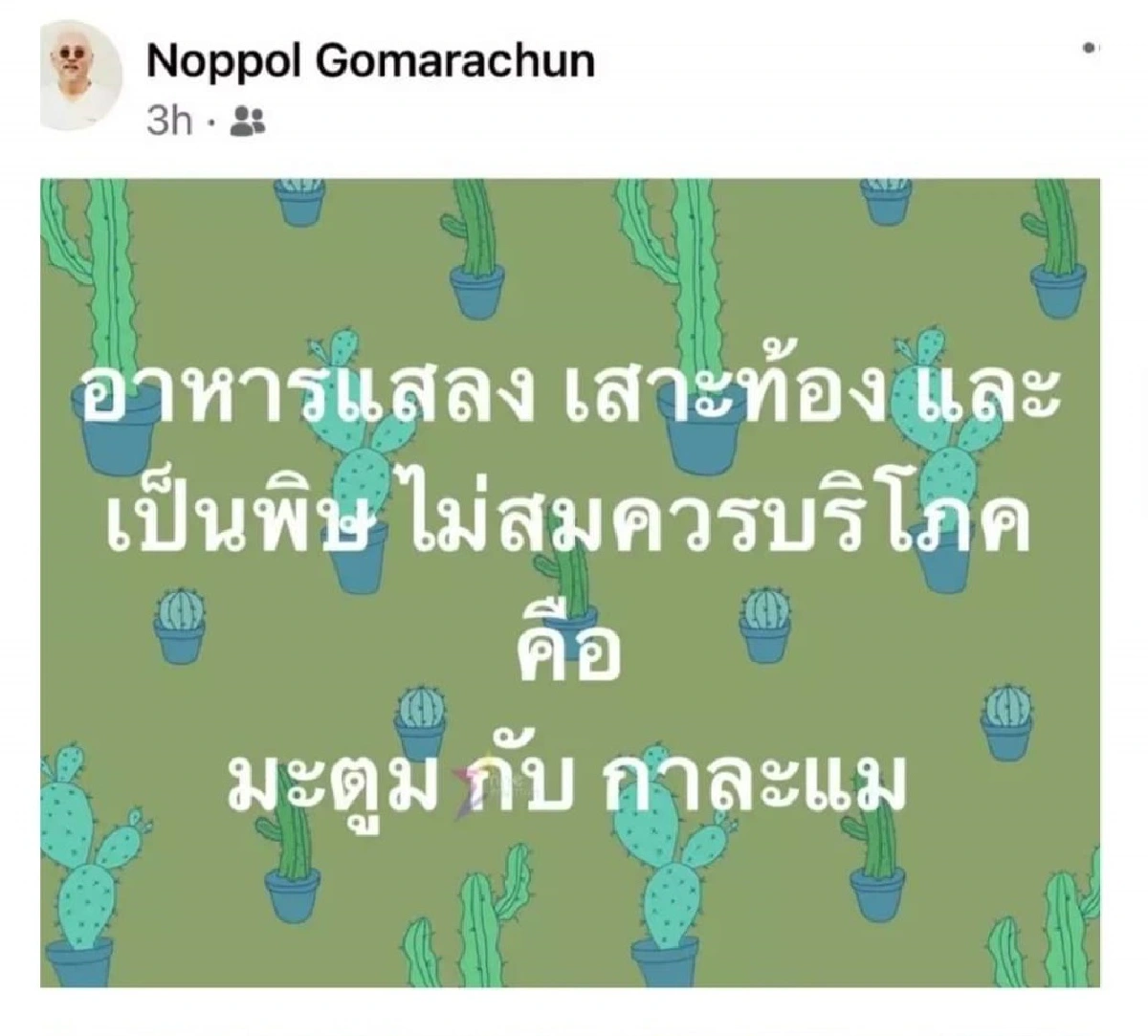 ตู่ นพพล ยก 2 เมนูอาหารแสลงไม่ควรบริโภค กาละแม-มะตูม