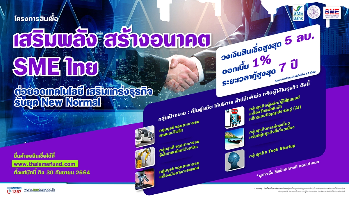 “เสริมพลัง สร้างอนาคต SME ไทย” ดอกเบี้ย1%