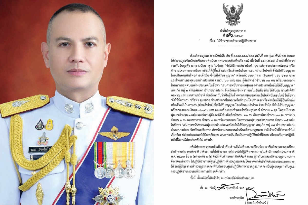 เด้ง2ผกก.บางปะกง-ศรีราชาเซ่นบ่อนพนันออนไลน์ เด้ง2ผกก.บางปะกง-ศรีราชาเซ่นบ่อนพนันออนไลน์