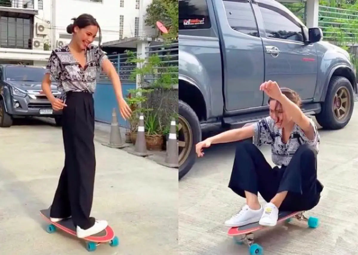 “ญาญ่า” เข้าสู่วงการเซิร์ฟสเกตแล้ว พร้อมโชว์ท่าสุดเท่  