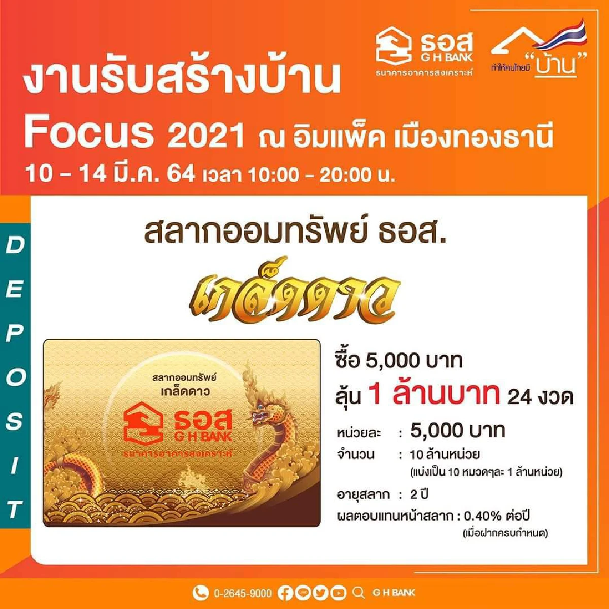 ธอส. จัดสินเชื่อบ้านอัตราดอกเบี้ยพิเศษ ปีแรกเพียง 2.60% ต่อปี