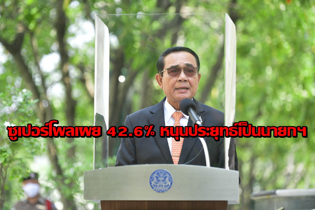 ซูเปอร์โพลชี้คน 42.6% หนุนประยุทธ์เป็นนายกฯท่ามกลางวิกฤตโควิด ซูเปอร์โพลชี้คน 42.6% หนุนประยุทธ์เป็นนายกฯท่ามกลางวิกฤตโควิด