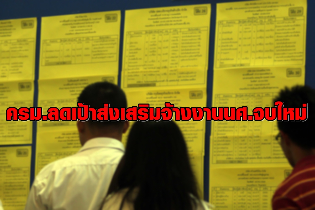 ครม.ลดเป้าส่งเสริมจ้างงานนศ.จบใหม่ หลังพิษโควิดทำการจ้างงานต่ำ ครม.ลดเป้าส่งเสริมจ้างงานนศ.จบใหม่ หลังพิษโควิดทำการจ้างงานต่ำ