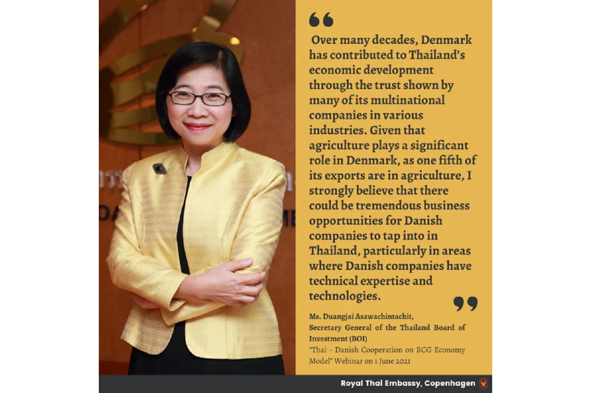 สถานทูตไทยในเดนมาร์ก-สวทช.-บีโอไอ จัดสัมมนาออนไลน์แลกเปลี่ยนความรู้การขับเคลื่อนโมเดล BCG