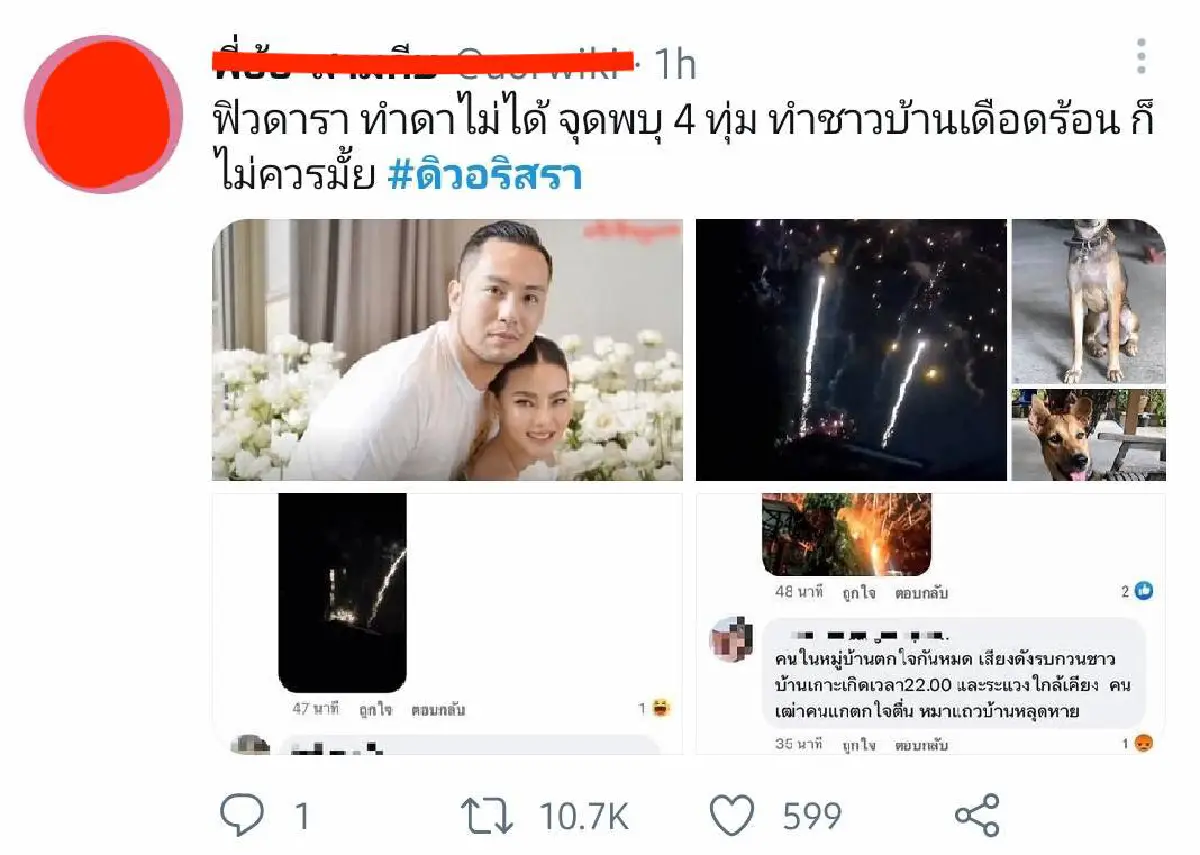 "เซบาสเตียน" ทำทั้งคนทั้งสัตว์ตกใจ! หลังเล่นใหญ่จุดพลุเซอร์ไพรส์วันเกิด "ดิว อริสรา" 