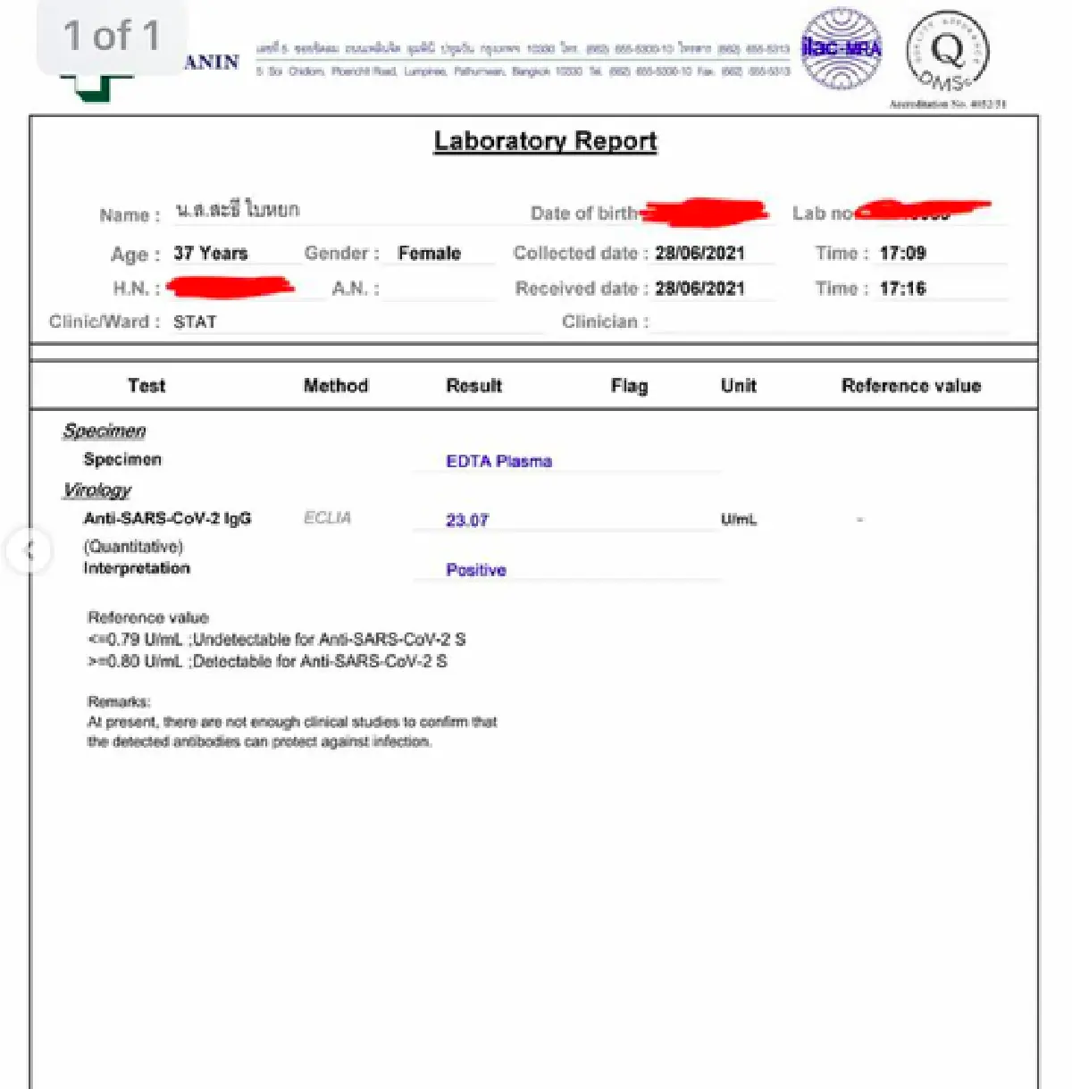 ฉีดกันตาย! “บุ้ง ใบหยก” เผยผลตรวจภูมิคุ้มกันลดลงหลังฉีดวัคซีนซิโนแวคครบ 2 เข็ม