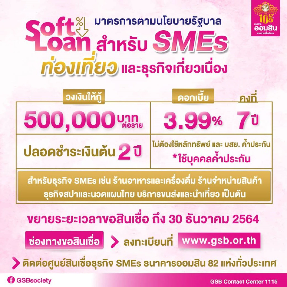 ออมสิน ปรับเกณฑ์ขยายความช่วยเหลือ SMEs