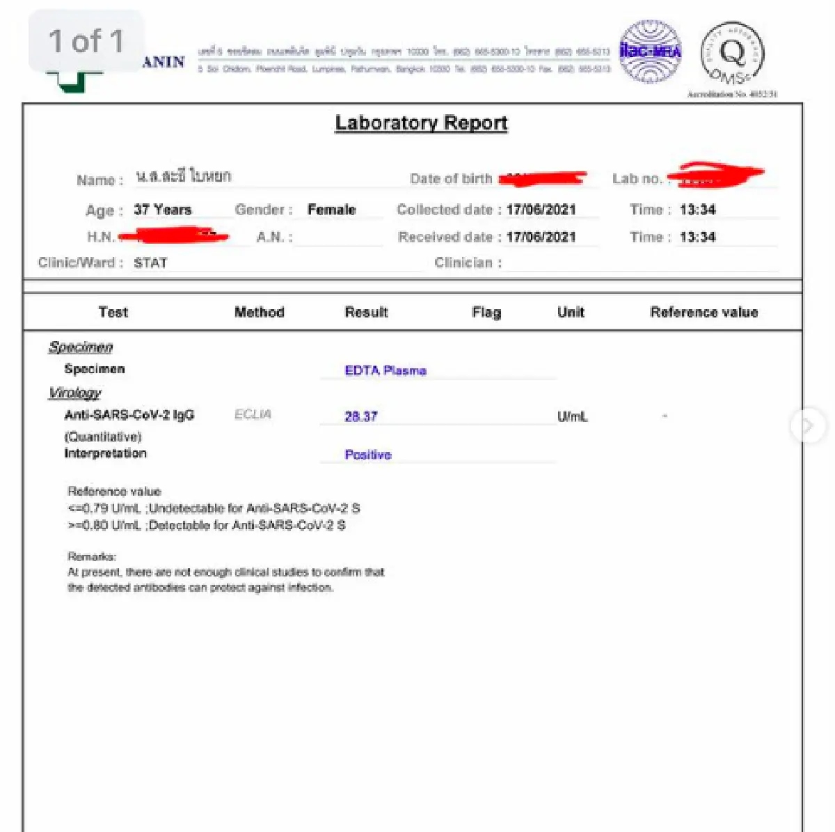 ฉีดกันตาย! “บุ้ง ใบหยก” เผยผลตรวจภูมิคุ้มกันลดลงหลังฉีดวัคซีนซิโนแวคครบ 2 เข็ม