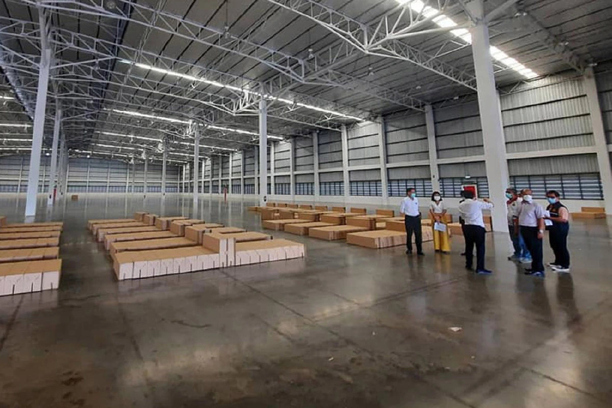 โควิดสมุทรปราการเปิดภาพอาคารคลังสินค้า-โกดังแปลงเป็นรพ.สนาม