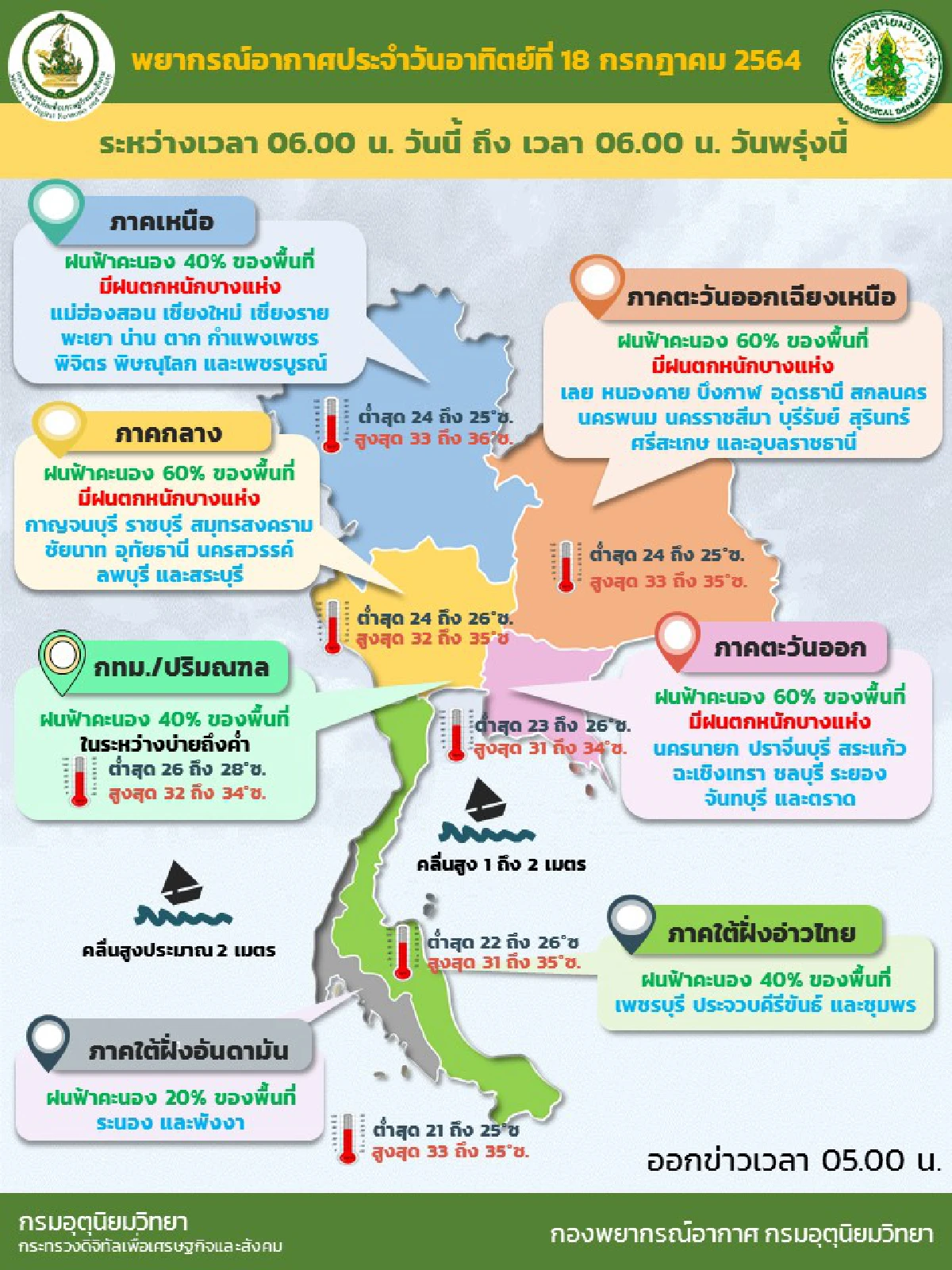 ไทยมีฝนเพิ่มขึ้น หลายพื้นที่มีฝนตกหนัก