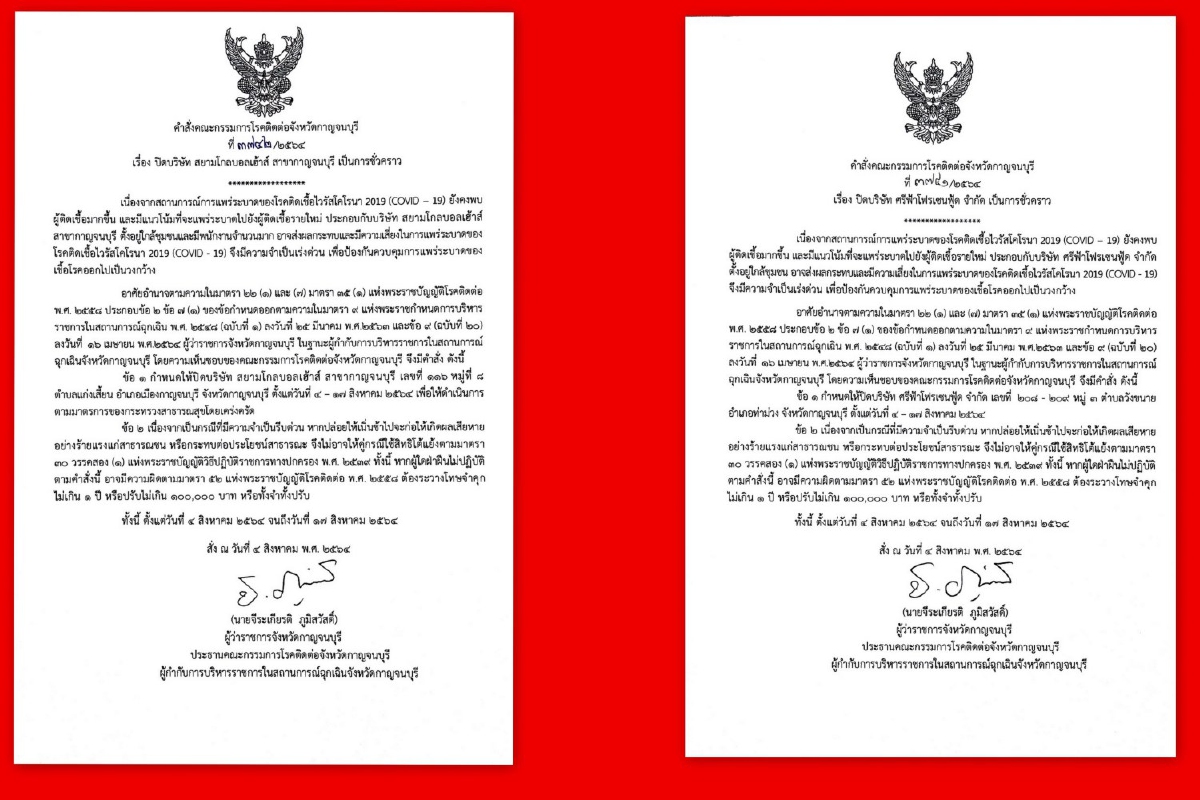 ผู้ว่าฯกาญจน์สั่งปิดห้างดังโรงงานผลิตขนมสกัดโควิด ผู้ว่าฯกาญจน์สั่งปิดห้างดังโรงงานผลิตขนมสกัดโควิด