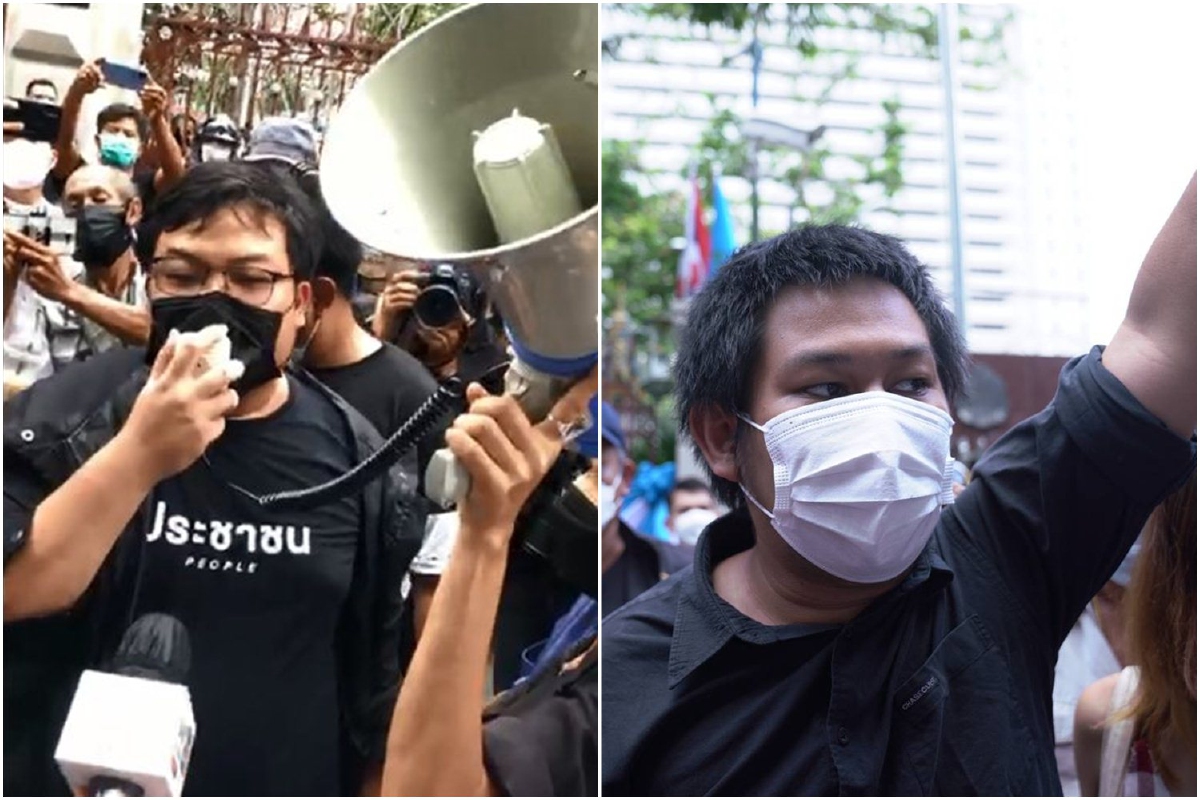 "เพนกวิน-ณัฐชนน" มอบตัวสตช. ฝากมวลชนไล่ประยุทธ์ต่อ "เพนกวิน-ณัฐชนน" มอบตัวสตช. ฝากมวลชนไล่ประยุทธ์ต่อ