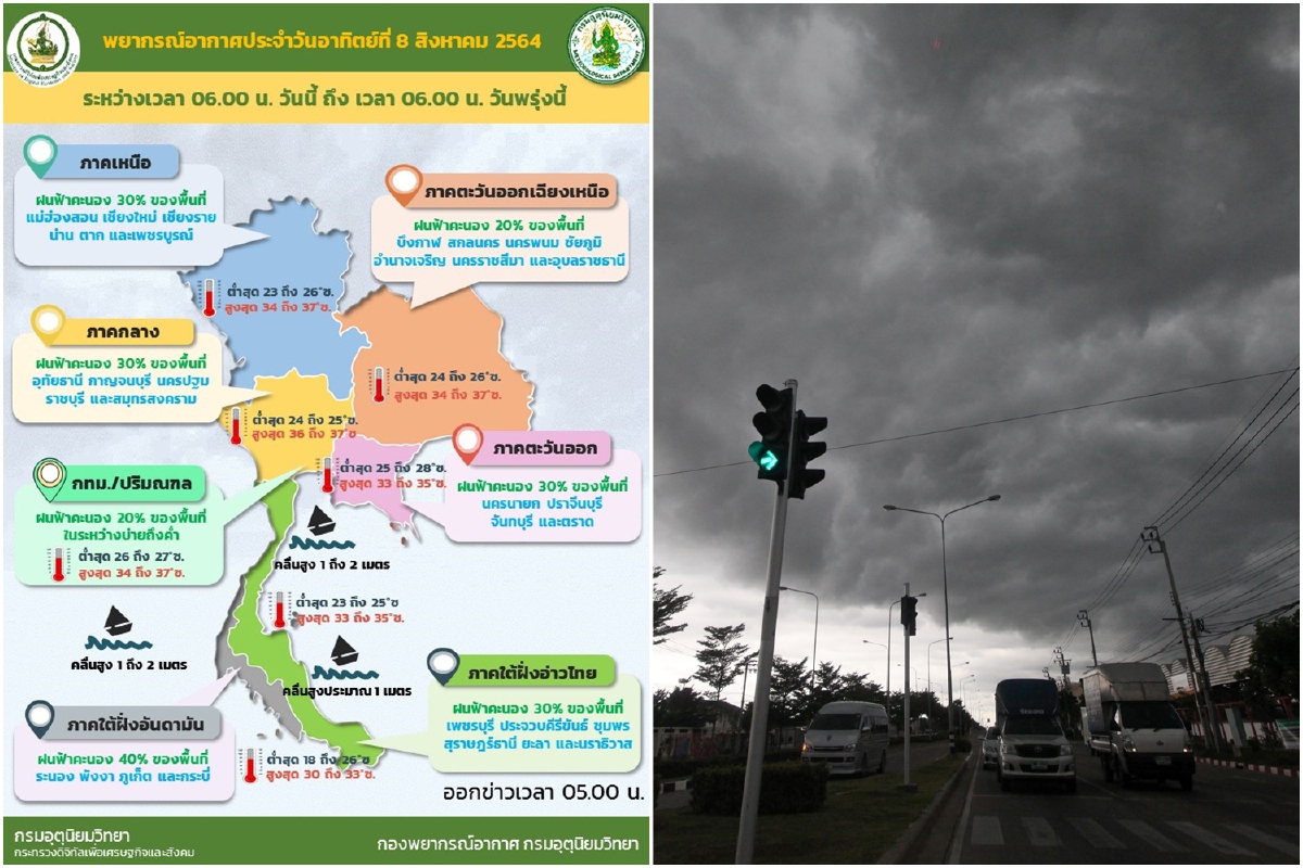 ไทยมีฝนฟ้าคะนอง 20-40%ของพื้นที่ กทม.ตกช่วงบ่ายถึงค่ำ ไทยมีฝนฟ้าคะนอง 20-40%ของพื้นที่ กทม.ตกช่วงบ่ายถึงค่ำ