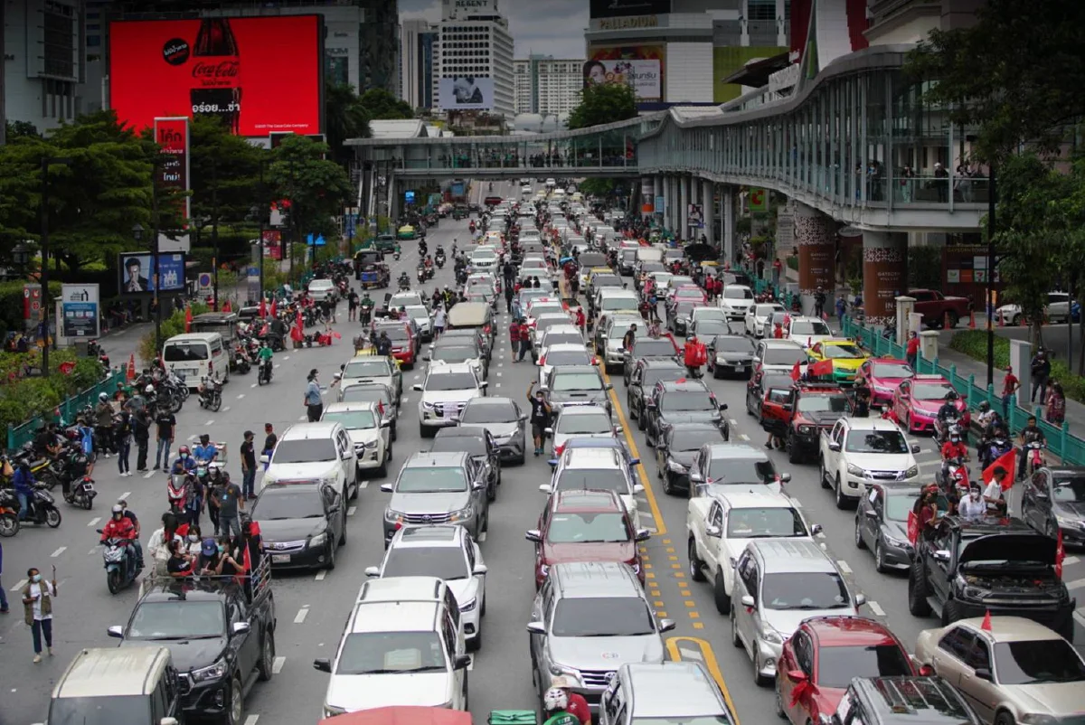 ม็อบ"Car Park"ทยอยชุมนุมราชประสงค์ "ป้าเป้า"ร่วมด้วย